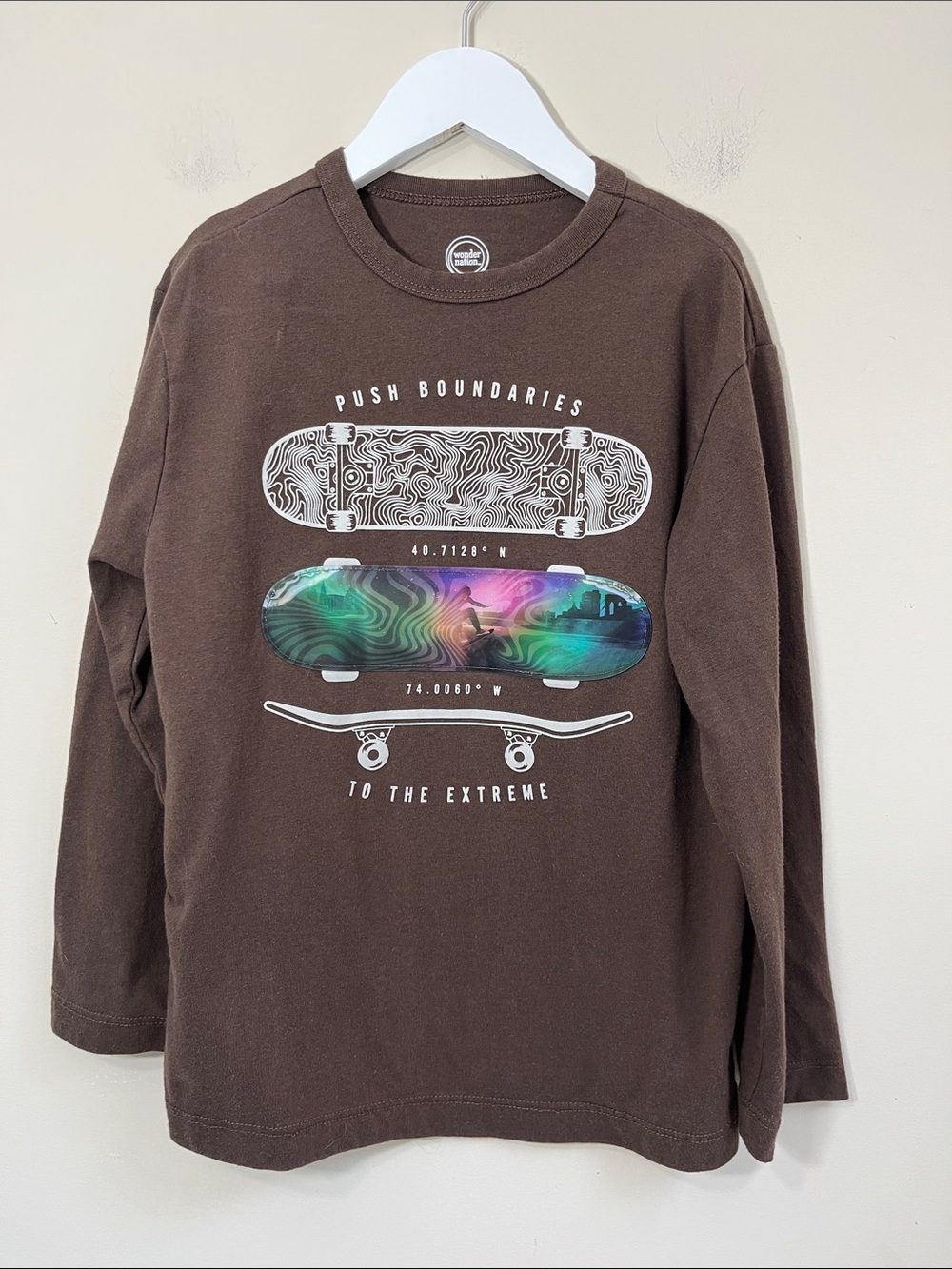 Wonder Nation Little Boy's Long Sleeve Graphic Tee Size M (8)